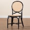 Baxton Studio Ayana Mid-Century Modern Two-Tone Black and Natural Brown Rattan Dining Chair 231-13231-ZORO - alternate 6